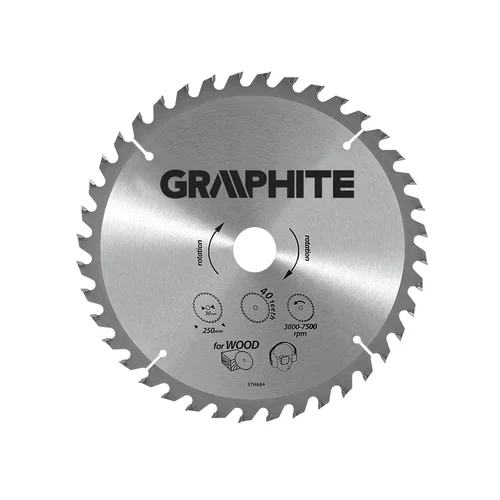 GRAPHITE Pjovimo diskas 160x20mm 18z, medžiui image 1