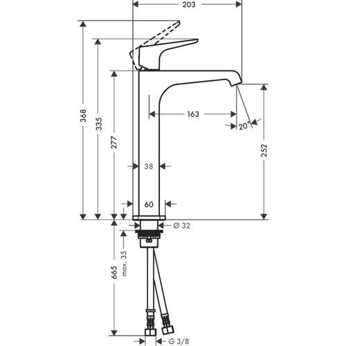 Hansgrohe AXOR Citterio E 36113000 Chromo praustuvo maišytuvas image 2