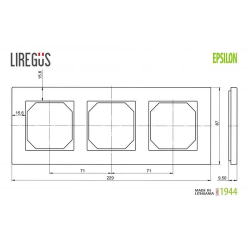 Liregus EPSILON Trivietis rėmelis natūralus stiklas image 2