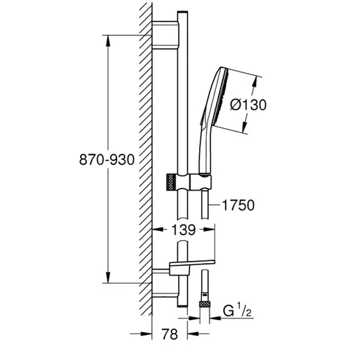 Dušo komplektas Grohe RAINSHOWER SMARTACTIVE 130, 26578LS0 image 2