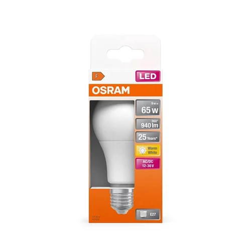 Osram LED Lempa E27 A65 9W 827 12-36V image 2
