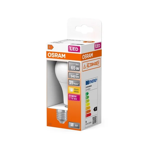 Osram LED Lempa E27 A65 9W 827 12-36V image 3