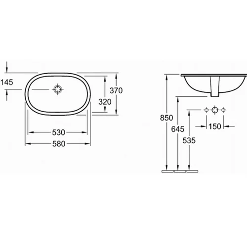 Villeroy&Boch O.Novo 41625001, 530x320 mm image 2