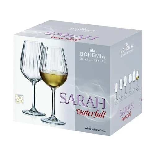 Vyno taurės BOHEMIA ROYAL CRYSTAL SARAH, 400 ml, 6 vnt. image 2