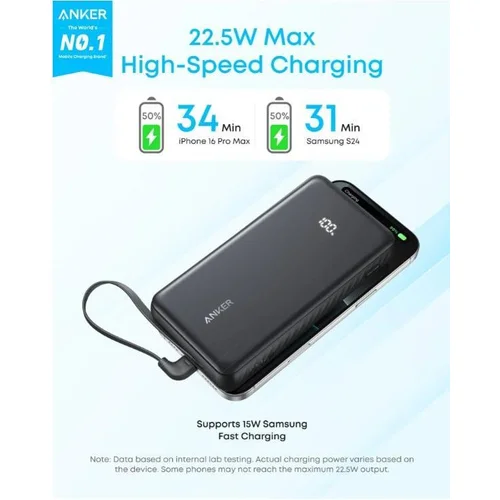 Anker Zolo 20K 22.5W USB-C Juoda image 2