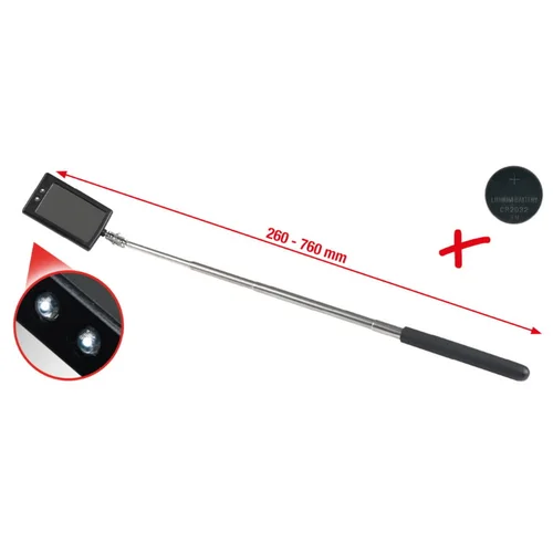 KS Tools teleskopinis veidrodėlis apžiūrai su apšvietimu 260–760 mm image 3