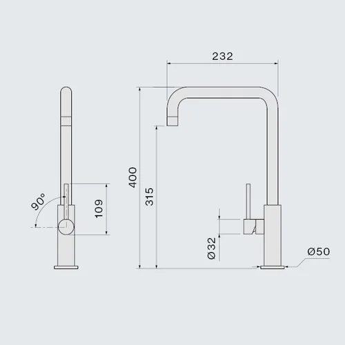Falmec Pure Steel Square MPSS.00#MBF juodas matinis plautuvės maišytuvas image 2