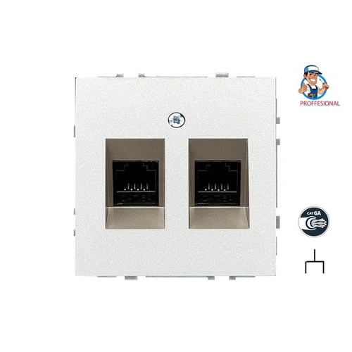 Liregus MODERN IKL-002-01.M/CH, 2vt., Šampano spalvos kompiuterio lizdas image 1
