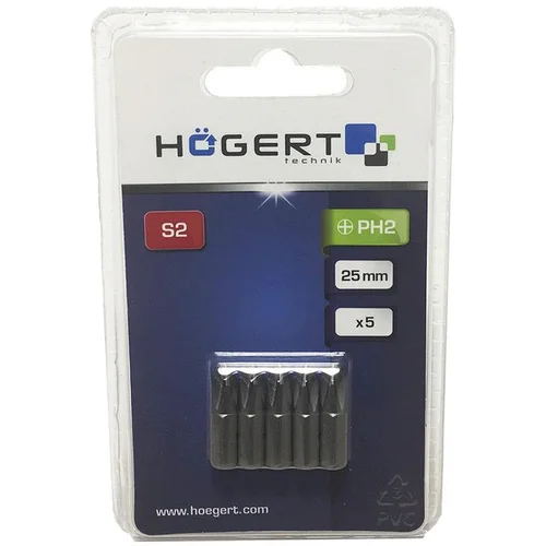 Hogert technik Antgaliai PH2, 25 mm, 5 vnt., S2 plieno image 2