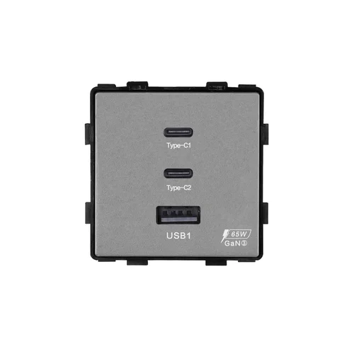 Feelspot FSMP65G greito įkrovimo rozetė USB-C 2x, 65W, Pilka image 1