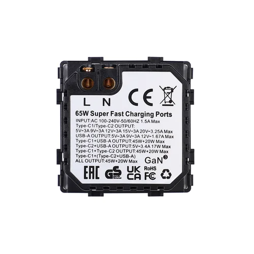Feelspot FSMP65G greito įkrovimo rozetė USB-C 2x, 65W, Pilka image 3