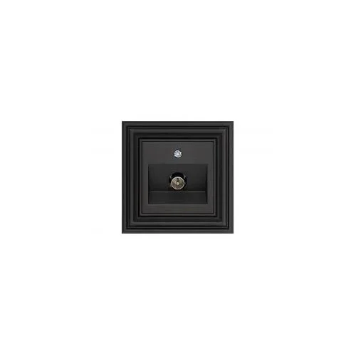 LIREGUS Retro kištukinis antenos lizdas, 1 kištukas, Matinė juoda image 2