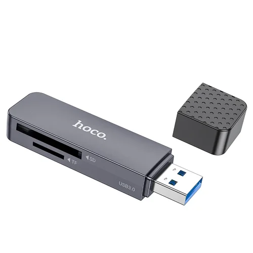 Hoco HB45 2-in-1 USB3.0 pilkas atminties kortelių skaitytuvas image 1