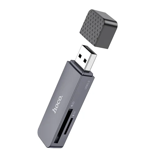 Hoco HB45 2-in-1 USB3.0 pilkas atminties kortelių skaitytuvas image 3
