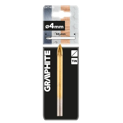 GRAPHITE TiN 54T403 universalus grąžtas 4 mm image 2