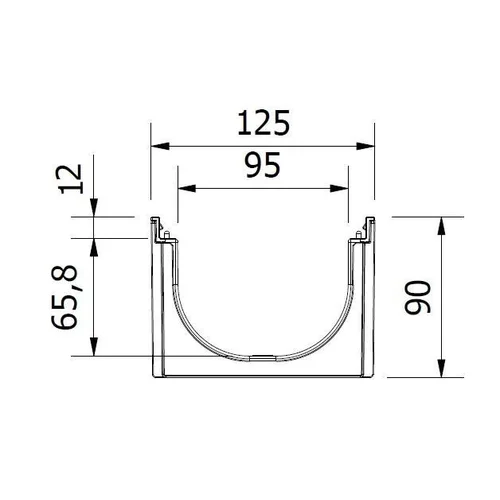 Aco Easyline Drenažo latakas su cinko plieno grotelėmis, A15, 1 m image 2