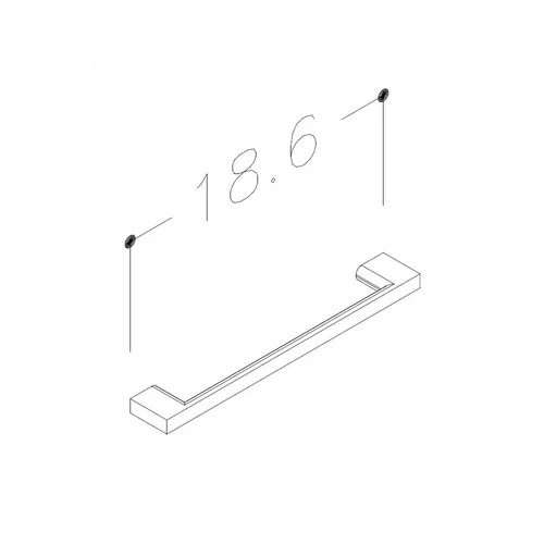 Kame H6/186CH Baldinė rankenėlė, 18,6 cm image 3