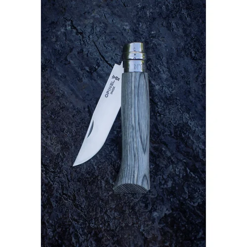 Opinel Nr.8 Laminuotas Grey peilis su pilka beržo rankena image 3