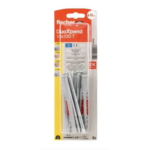 Fischer DuoXpand kaištis su varžtu 10x100 T, 4 vnt. image 1