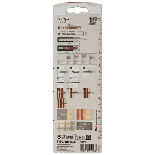 Fischer DuoXpand kaištis su varžtu 10x100 T, 4 vnt. image 3