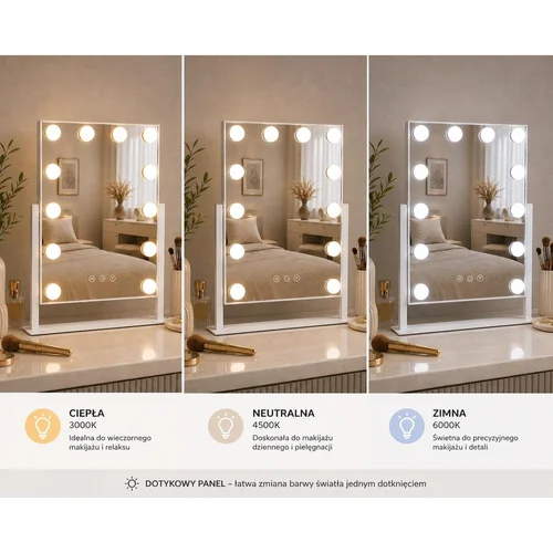 Beauty System HOLLYWOOD LED makiažo veidrodis 34 × 47 cm image 3