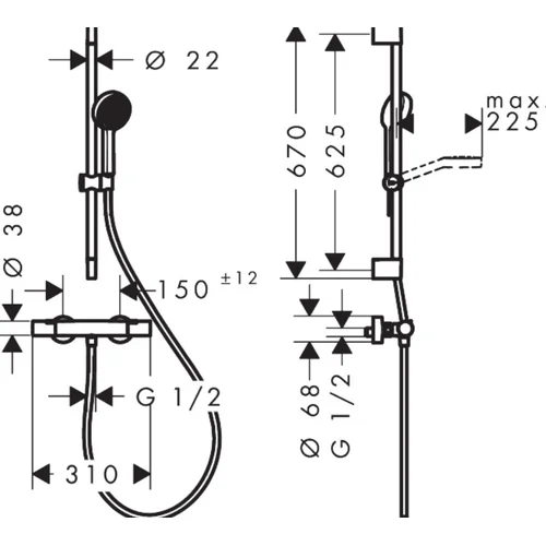 Termostatinė dušo sistema Hansgrohe Activera Select S, 28876670 image 2