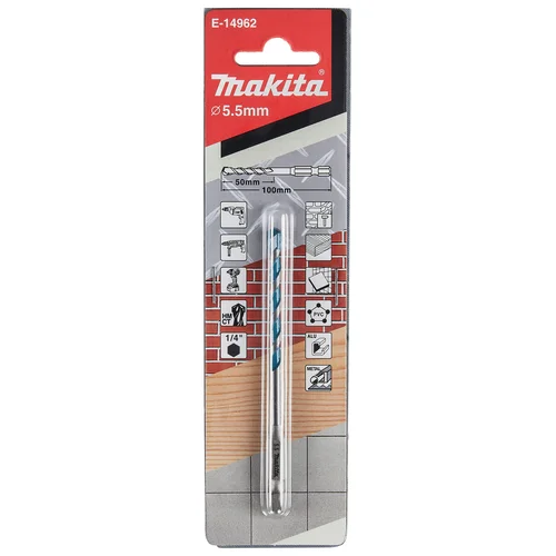 Makita E-14962 TCT grąžtas įvairioms medžiagoms, 5,5x100 mm, 1/4" image 2