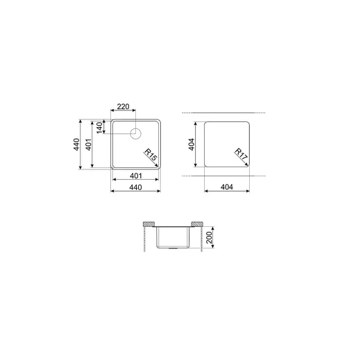 SMEG VFU40SFR Virtuvės plautuvė, trigubo montavimo galimybė image 2