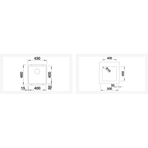 BLANCO SUBLINE 400-U 527789 Plautuvė 430×460×313 mm image 2