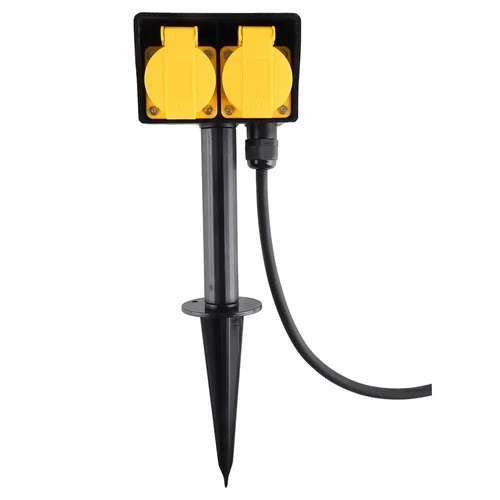 Lauko ilgintuvas su įžeminimu, įsmeigiamas, 3 x 1.5 mm, 3 m, 2 lizdų, juodas image 2
