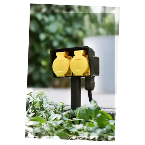 Lauko ilgintuvas su įžeminimu, įsmeigiamas, 3 x 1.5 mm, 3 m, 2 lizdų, juodas image 3