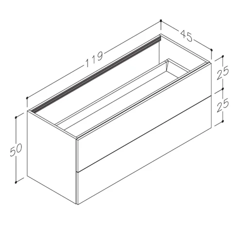 Spintelė po stalviršiu Kame Gama, BUC/12-3DR/D2, 120 cm, Matinė balta image 2