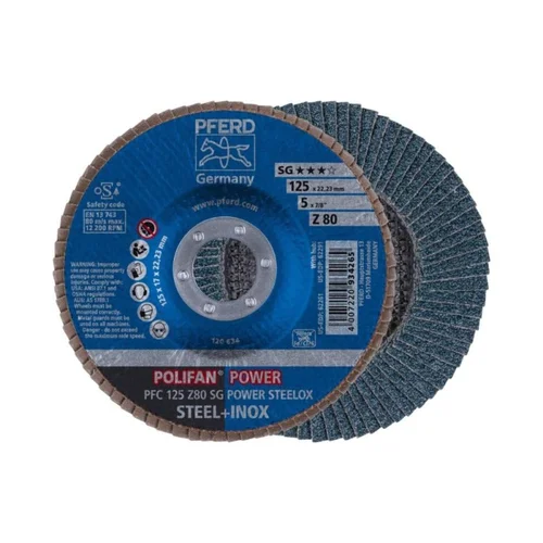 PFERD PFC125 Z80 SG Power Steelox 125 mm Šlifavimo diskas image 1