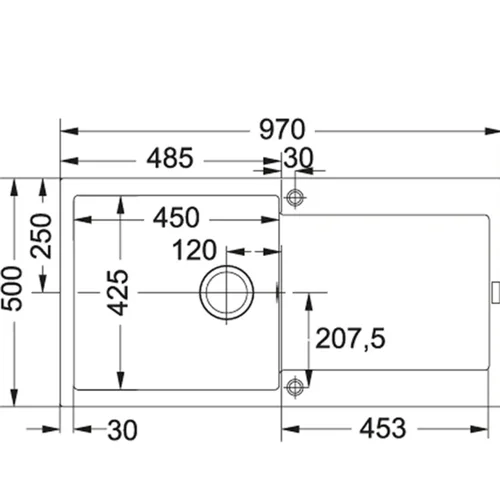 Franke MRG 611-100 Akmens masės plautuvė 50×97 cm image 2