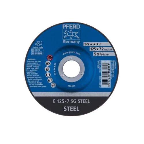 PFERD E125-7A24R SG metalo šlifavimo diskas Ø125x7x22 mm image 2