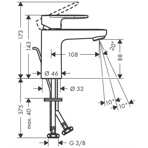 Hansgrohe Vernis Shape 71561670 Juodas praustuvo maišytuvas image 3