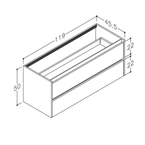 KAME CITY BUC/12-3DR/20P1 Spintelė po stalviršiu, 120 cm, Rudas ąžuolas image 2