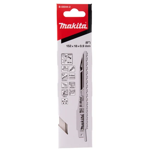 Makita B-05044-2 Tiesinio pjūklo pjūkleliai 152x0,9 mm BiM 6-11 TPI image 3
