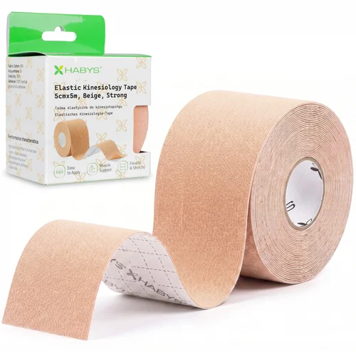 Habys Strong Elastic kineziologinė juosta 5 cm × 5 m, smėlio image 1