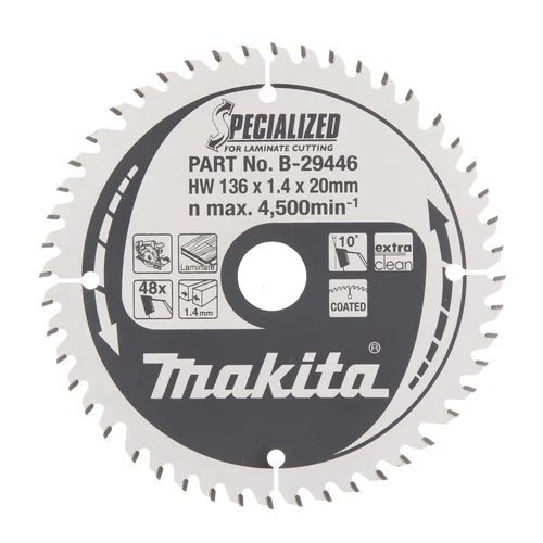 Makita B-29446 SPECIALIZED Pjovimo diskas 136X1.4X20mm, 10°, T48 image 1