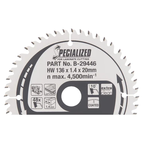 Makita B-29446 SPECIALIZED Pjovimo diskas 136X1.4X20mm, 10°, T48 image 2