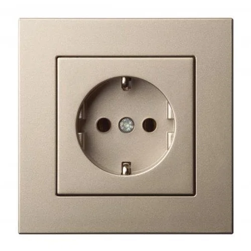 Kištukinis lizdas LIREGUS EPSILON IKL16-214-01 E/CH, šampano spalvos image 2