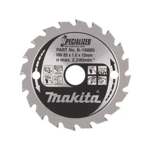 Makita B-16885 Pjovimo diskas 85x15 mm 20T Medžiui image 1