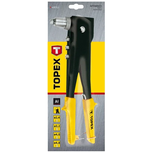 TOPEX kniediklis dviejų padėčių, aliuminio kniedėms 2.4–4.8 mm image 2