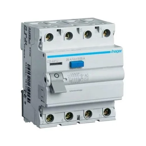 Hager Srovės nuotėkio relė 30MA 4x25A AC image 1