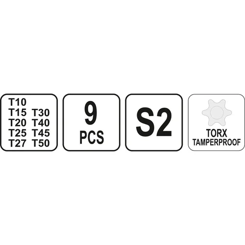 Yato Raktų žvaigždinių su rankena rinkinys TORX, 9 vnt, T10-T50mm image 2