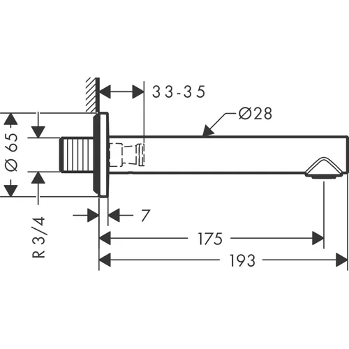 Hansgrohe AXOR Uno 45410000 Chromo vonios maišytuvas image 2