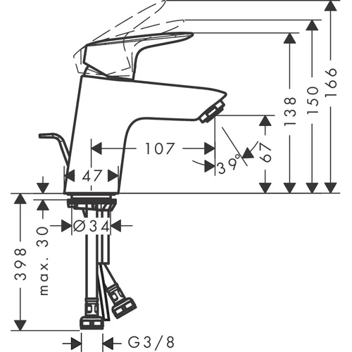 Hansgrohe Logis 71075000 Praustuvo maišytuvas image 2