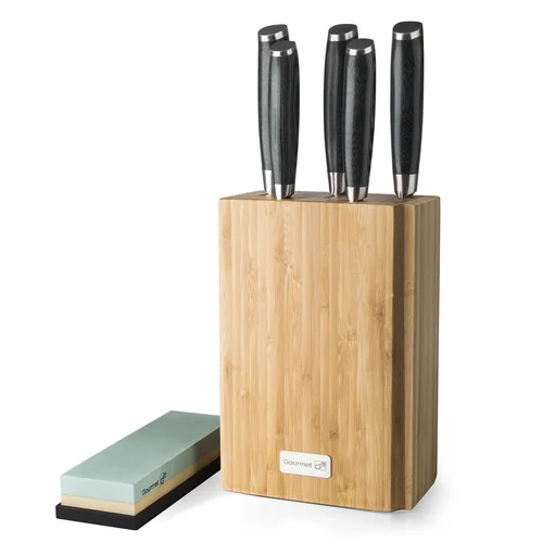 G21 Gourmet Damascus 6002216, 5 vnt Peilių rinkinys bambukiniame stende image 1