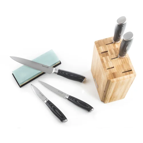 G21 Gourmet Damascus 6002216, 5 vnt Peilių rinkinys bambukiniame stende image 2